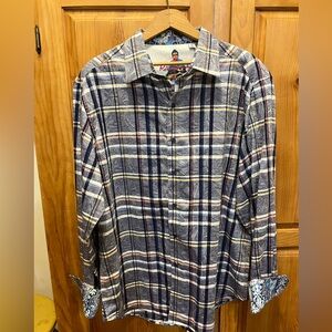 Robert graham plaid and paisley button down